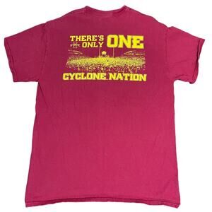 Iowa State T-shirt  Cyclone Nation Football Tee Mens Medium Red